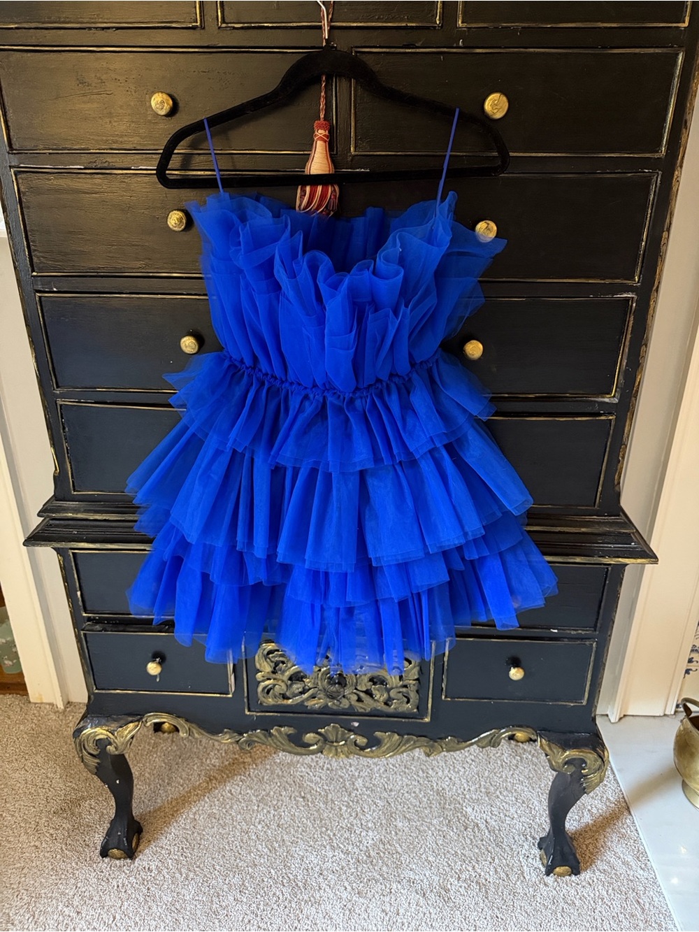 Mable Royal Blue Tulle Semi-Firmal Dress